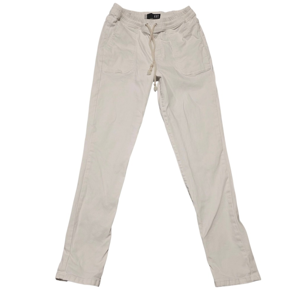 KUT From The Kloth Rachael Ankle Straight Leg Joggers Drawstring Beige‎ Size 0
